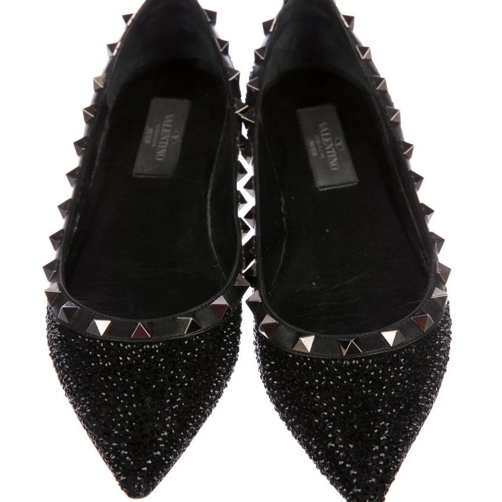 Valentino Rockstud Embellished Flats